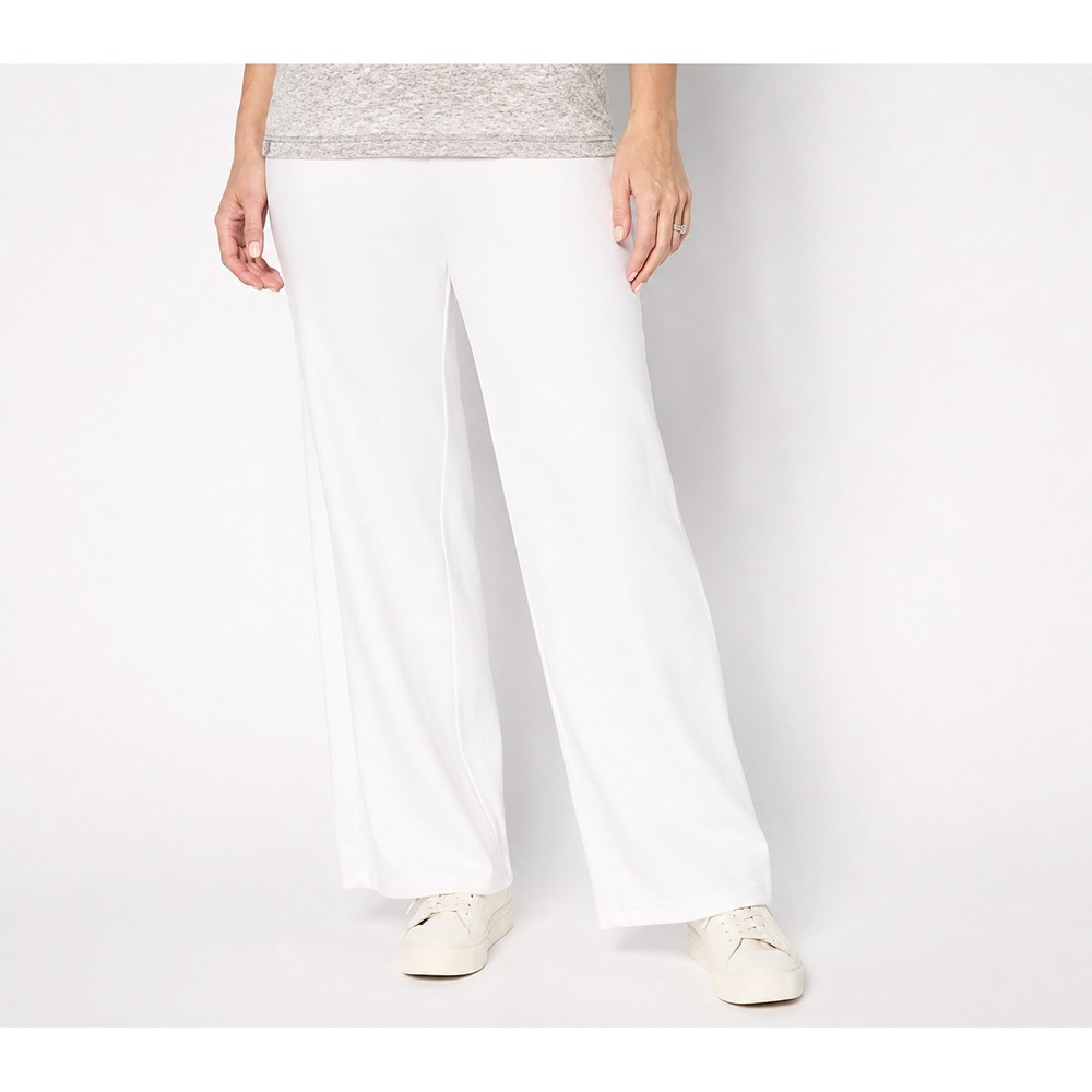 Belle Beach by Kim Gravel Seaside Sweats Beach Pant-white,Size 1X